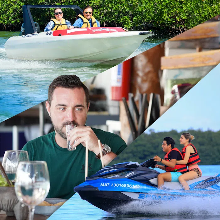 Exciting Cancun adventure combo featuring a speedboat jungle tour, jet ski rides, and authentic tequila tasting.
